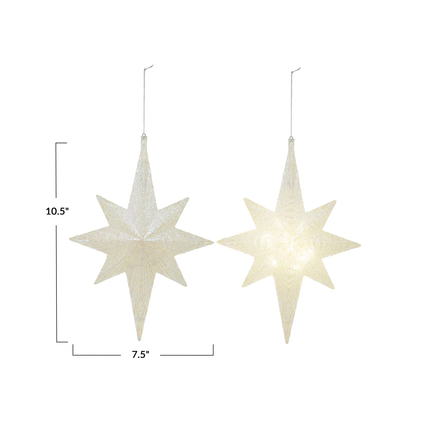 Glitter LED Star Ornament