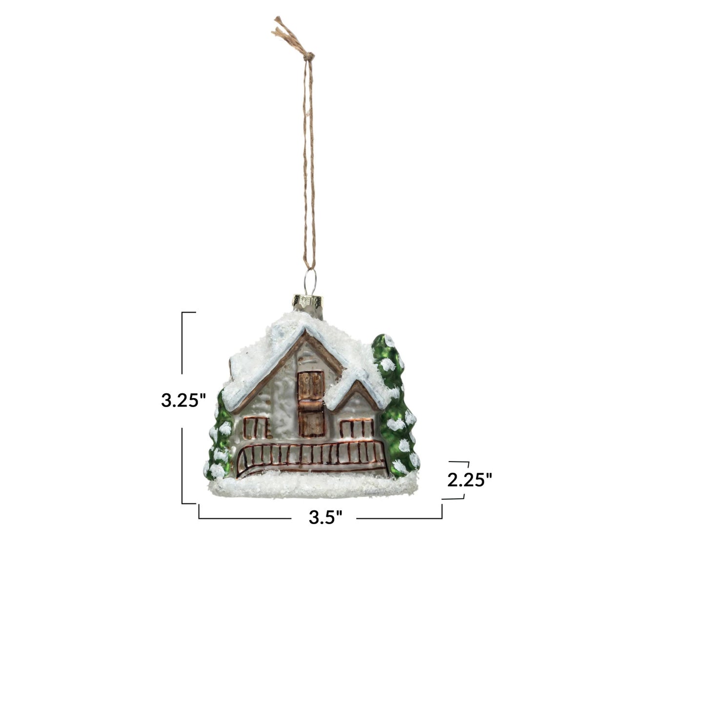 Glass Cabin Christmas Ornament