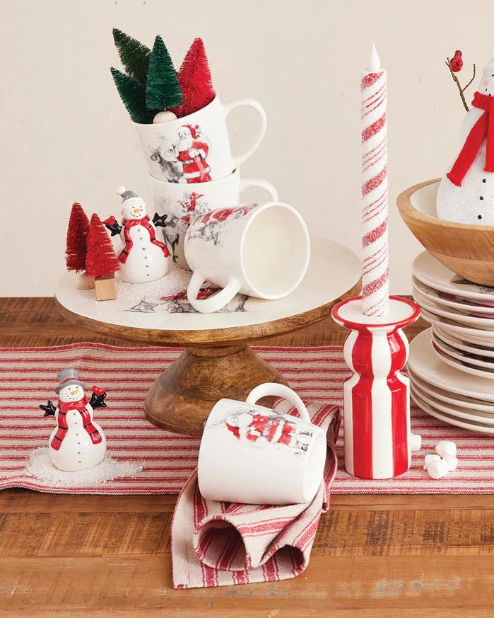 Stoneware Mug with Santa & Reindeer