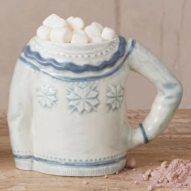 Stoneware Sweater Shaped Mug, 3 Styles