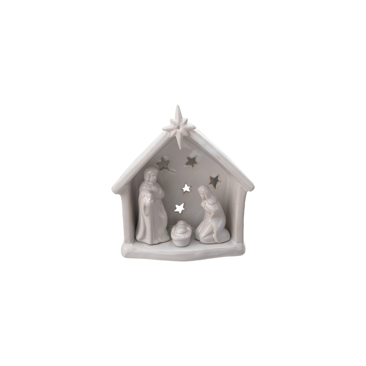 Stoneware Holy Family Tealight Holder