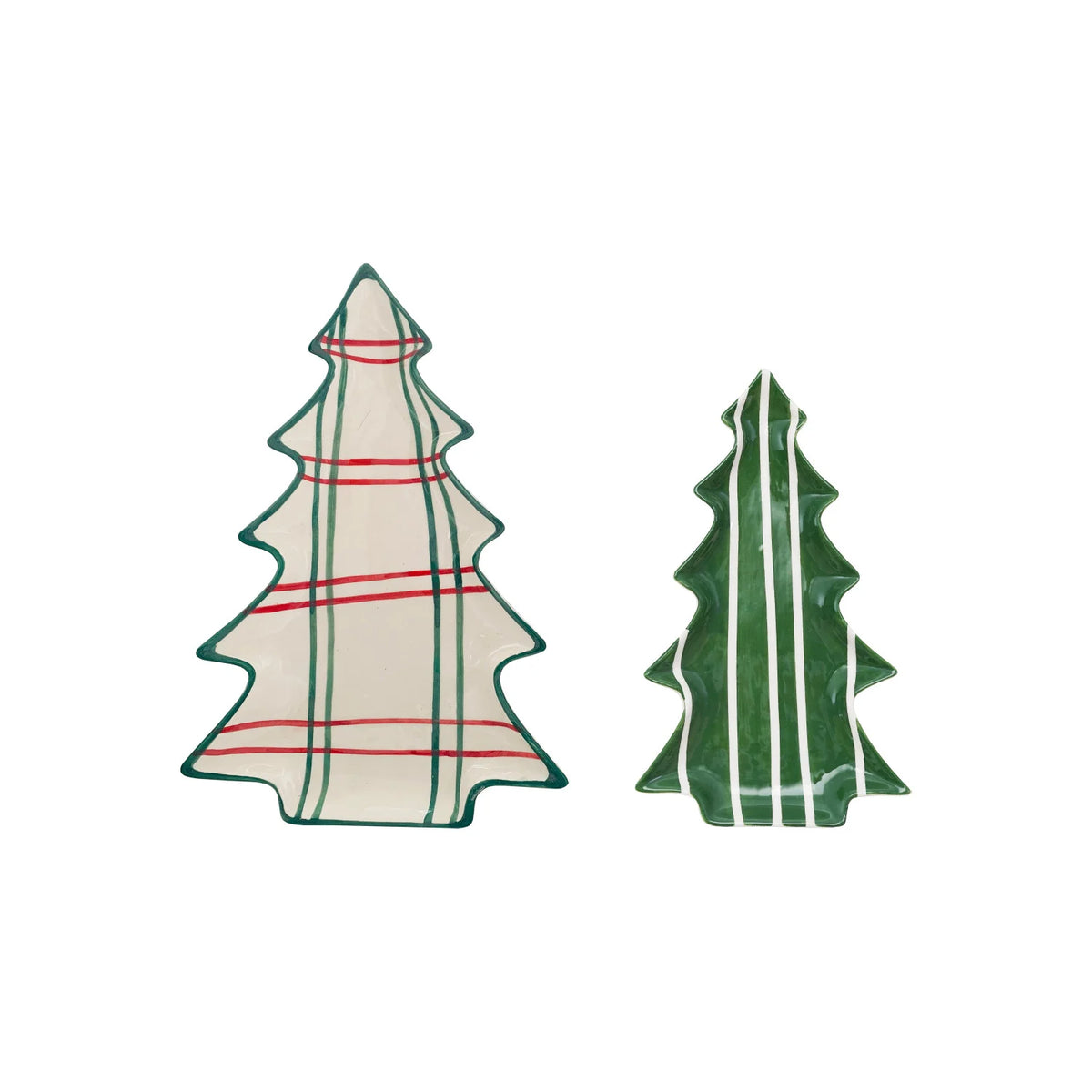 Hand-Painted Ceramic Tree Shaped Plates
