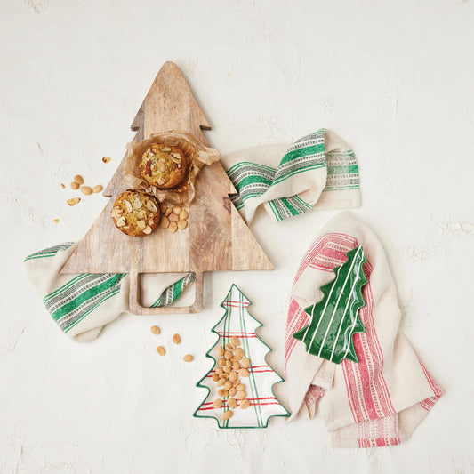 Hand-Painted Ceramic Tree Shaped Plates