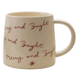 Stoneware Mug with Holiday Saying