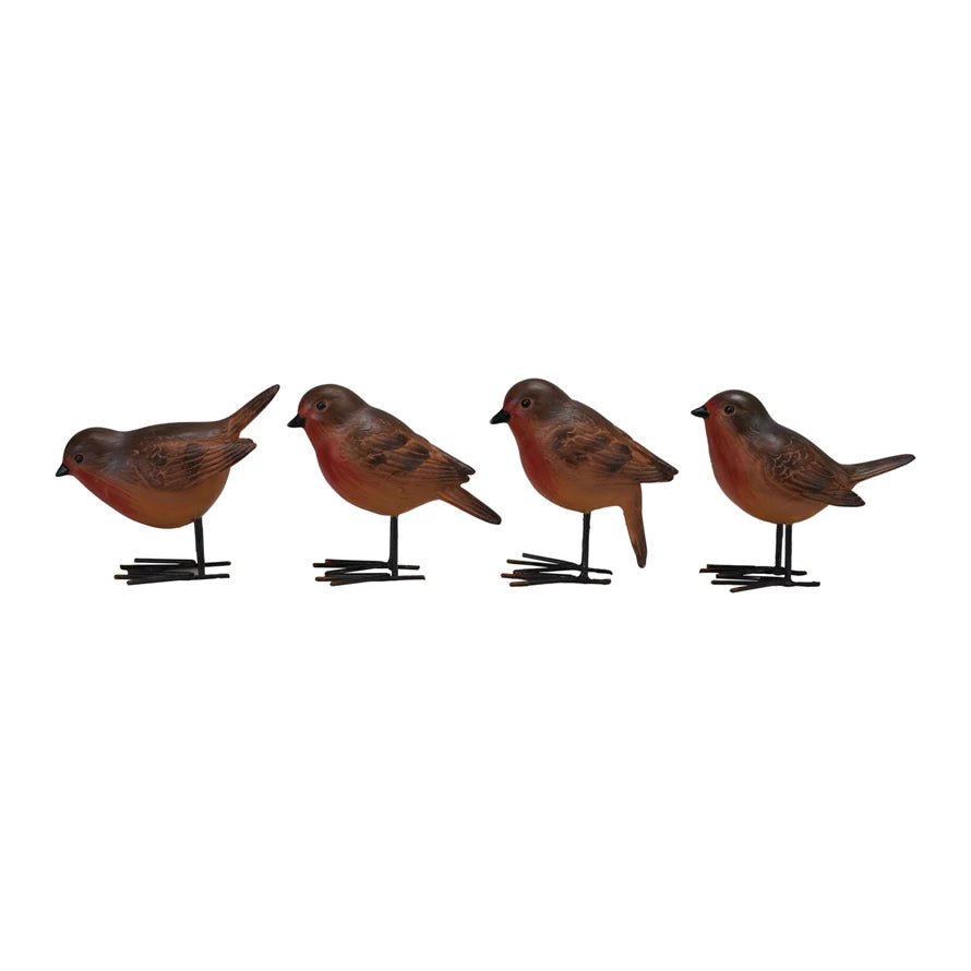 Resin Bird with Metal Legs/Feet