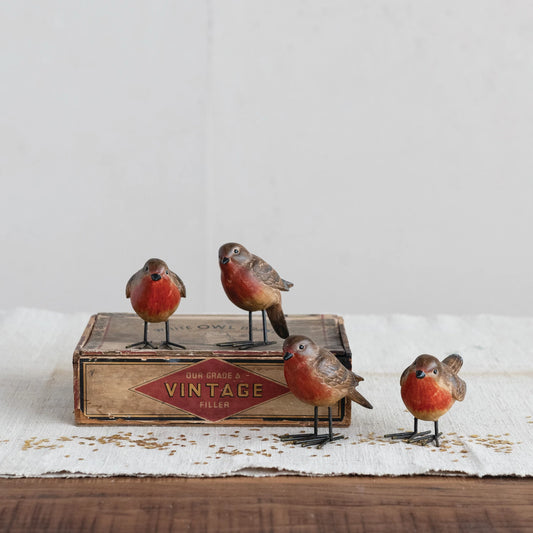 Resin Bird with Metal Legs/Feet