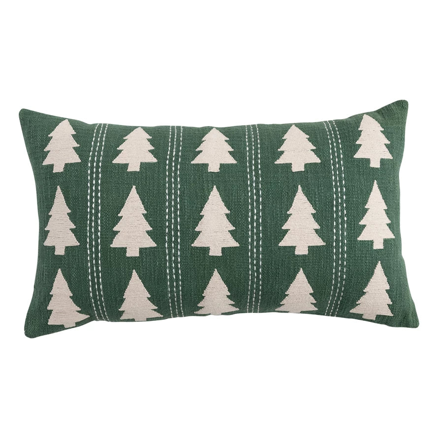 Lumbar Pillow with Trees Pattern