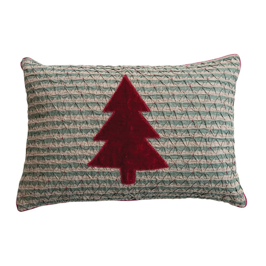 Woven Smocked Lumbar Pillow