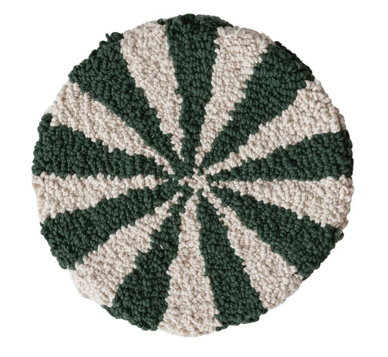 8" Round Cotton Tufted Candy Striped Trivet