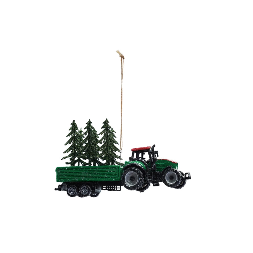 Plastic Tractor Ornament