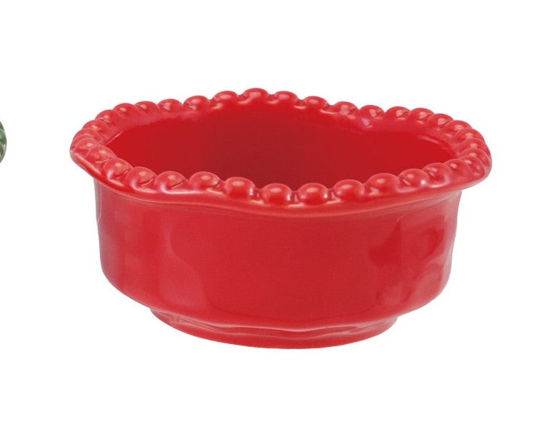 Organic Shaped Bowl with Hobnail Rim