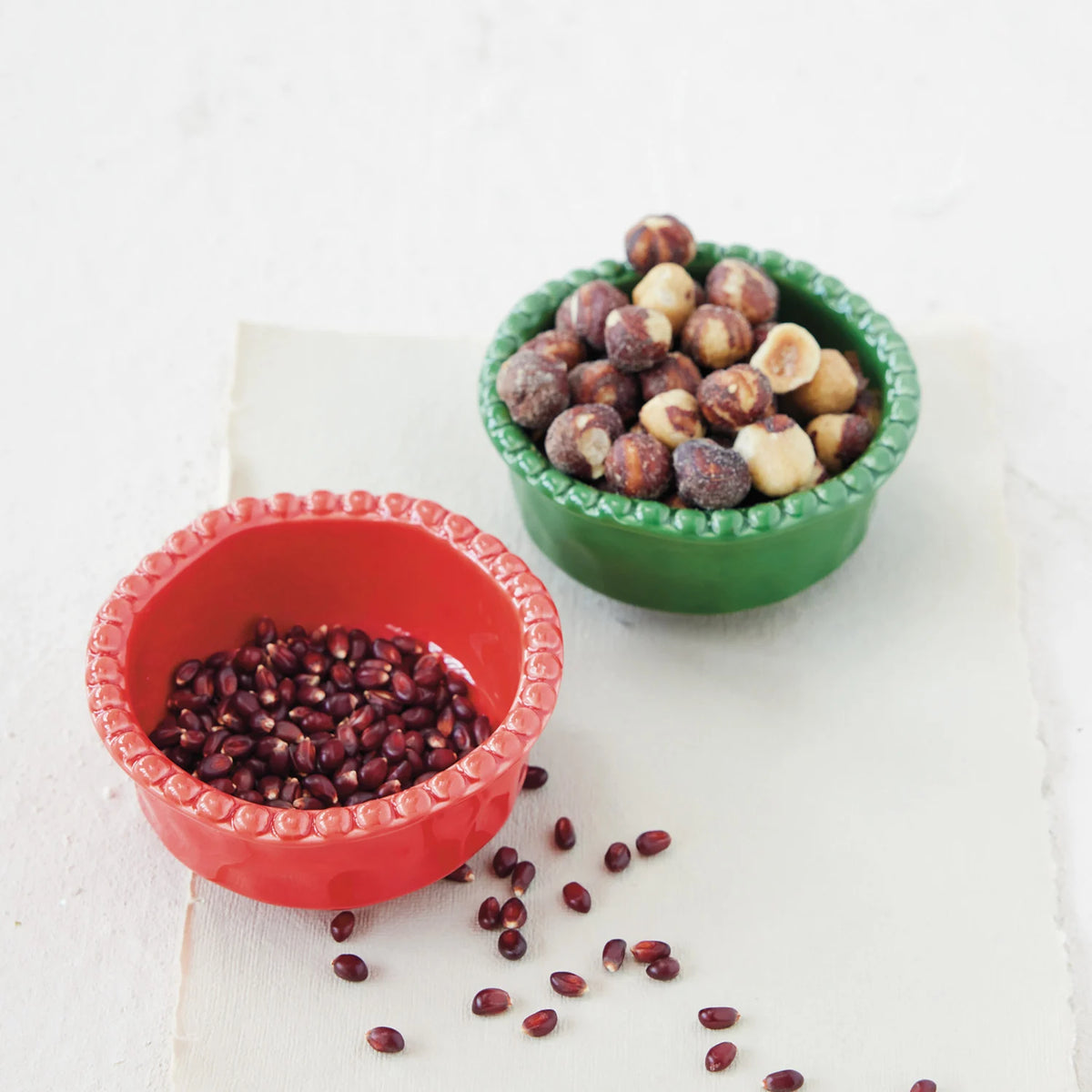 Organic Shaped Bowl with Hobnail Rim