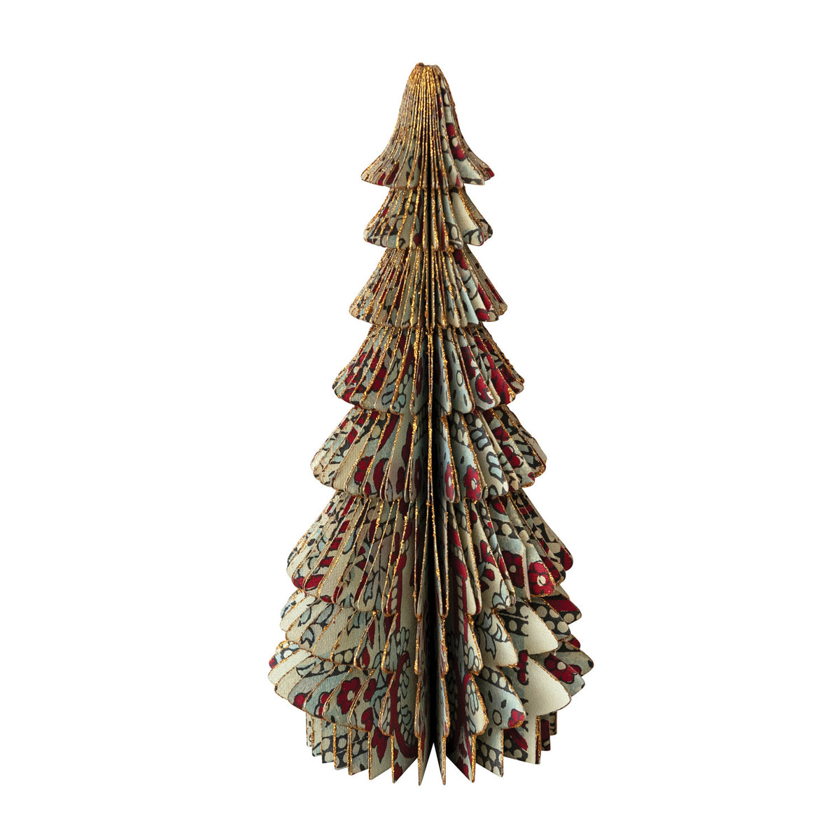 Handmade Recycled Block Printed Paper Folding Honeycomb Tree