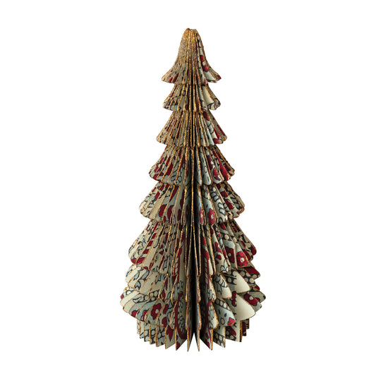 Handmade Recycled Block Printed Paper Folding Honeycomb Tree