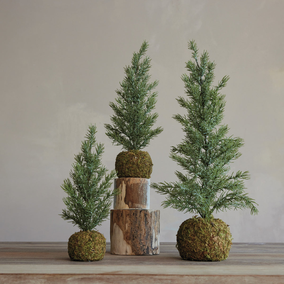 Faux Fir Tree w/ Moss Ball Base