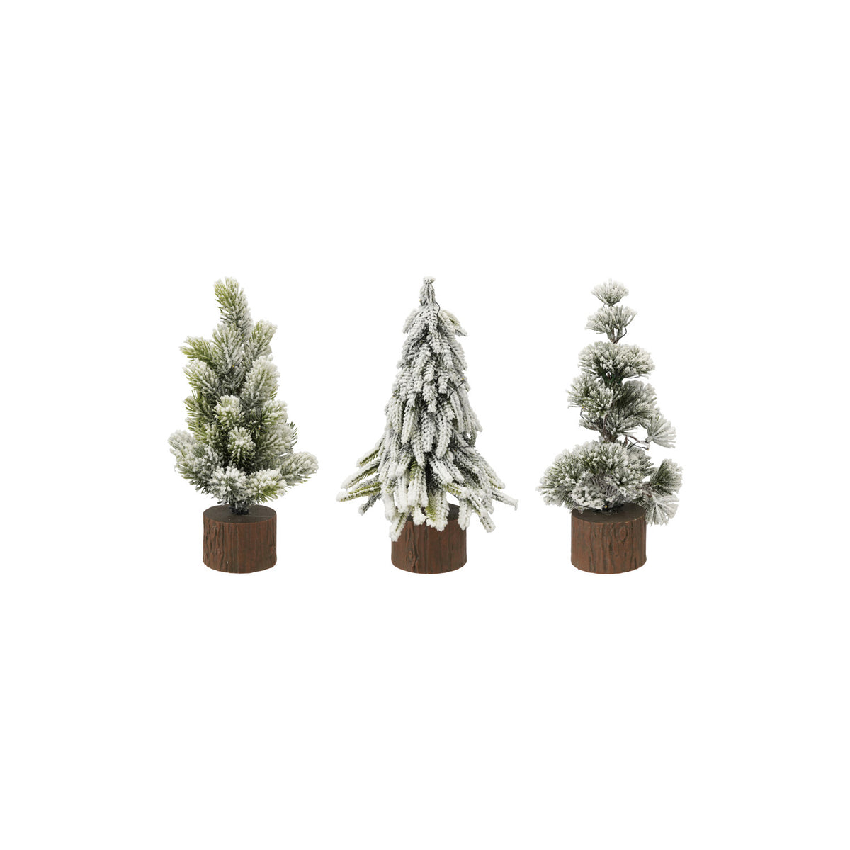 Plastic Tree w/ Faux Wood Slice Base & LED Light