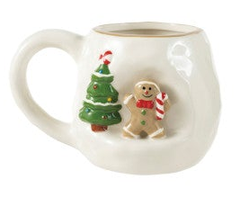 14 oz. Hand-Painted Stoneware Mug with 3D Scene