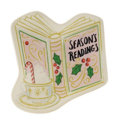 Stoneware Shaped Dish w/ Book & Holiday Shop