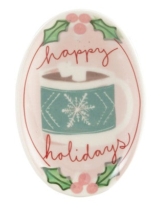 Hand-Painted Stoneware Dish
