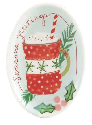 Hand-Painted Stoneware Dish