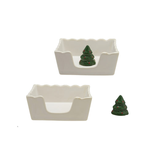 Stoneware Cocktail Napkin Holder