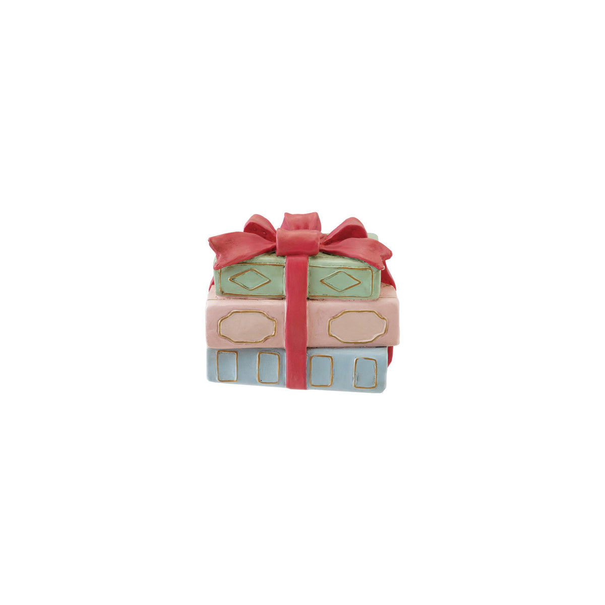 Resin Stacked Books Shaped Taper Holder w/ Bow