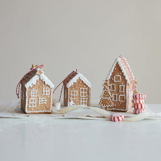 Resin Gingerbread House Ornament