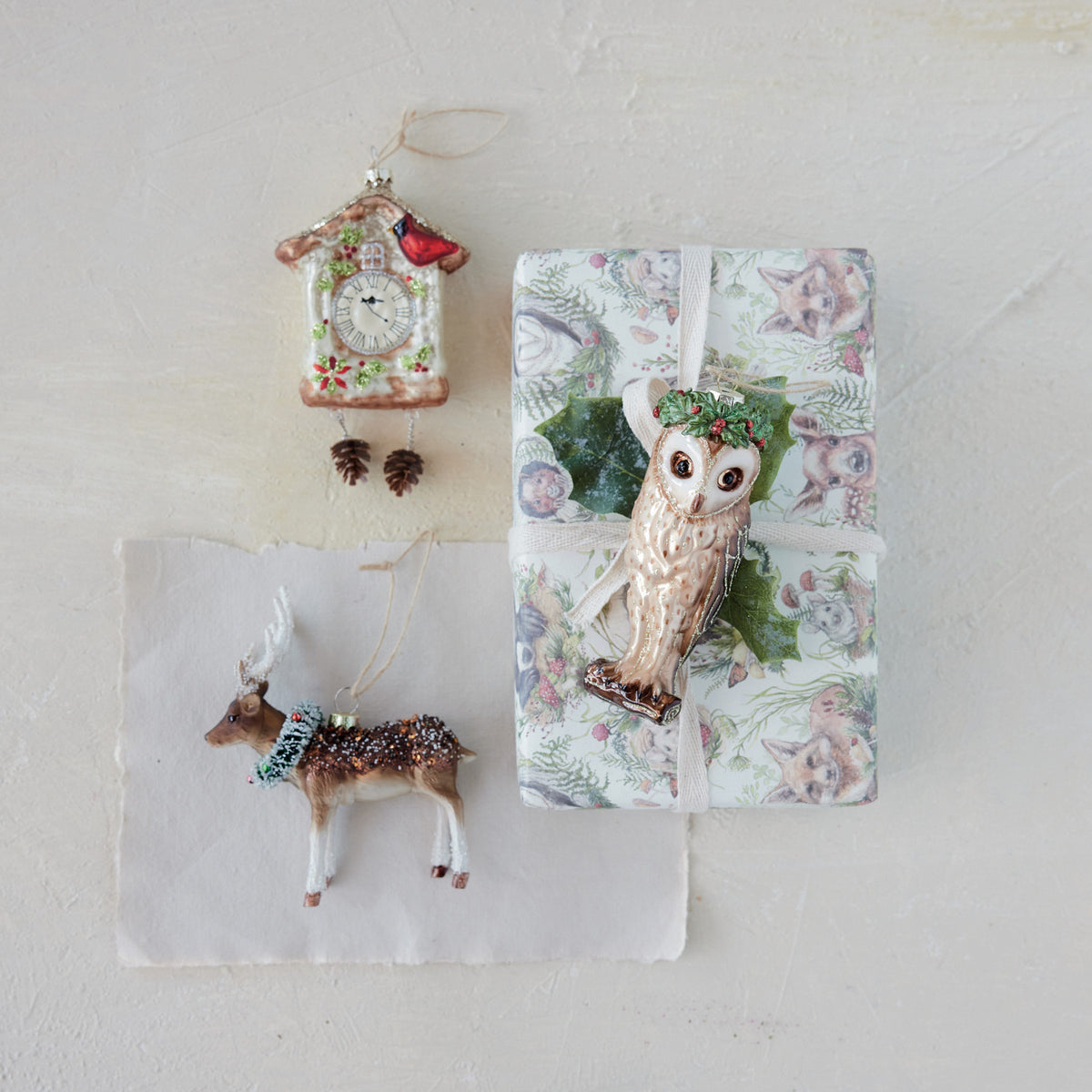 Hand-Painted Mercury Glass Cuckoo Clock Ornament