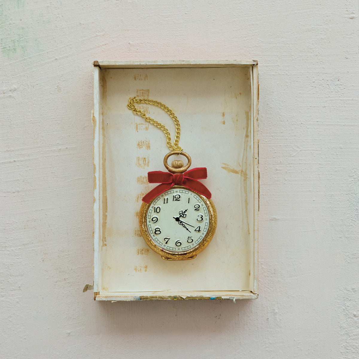 Mercury Glass Pocket Watch Ornament