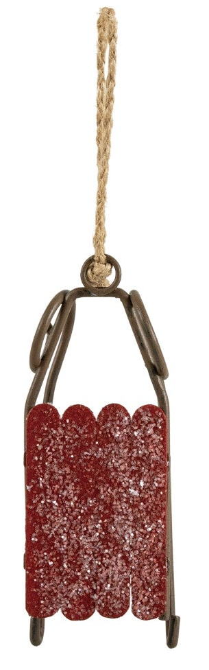 Metal & Wood Sleigh Ornament