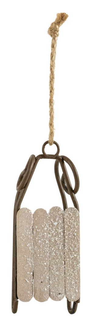 Metal & Wood Sleigh Ornament