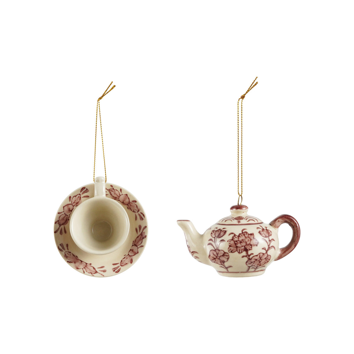 Stoneware Teapot & Teacup Ornament