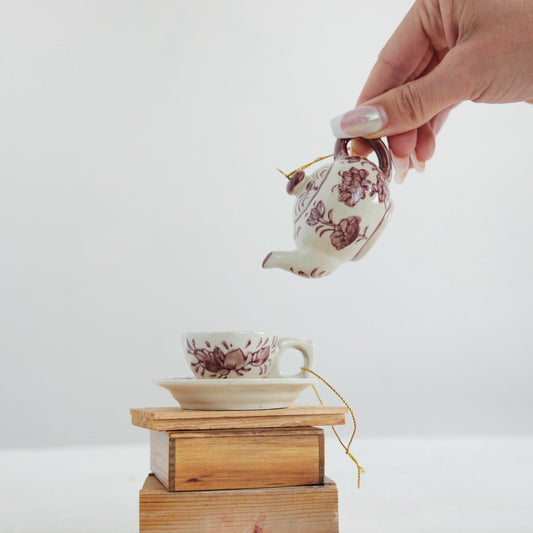 Stoneware Teapot & Teacup Ornament