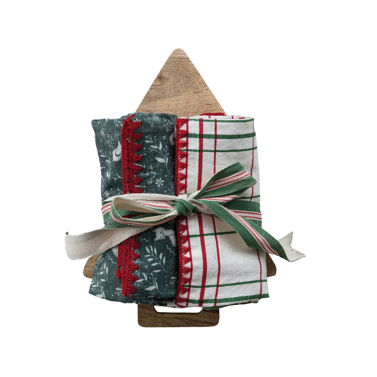 Tea Towels & Tree Shaped Cheese/Serving Board