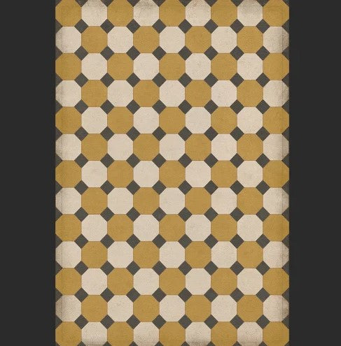 Vintage Vinyl Floorcloth | Williamsburg - Octogons - Jefferson | 20x30