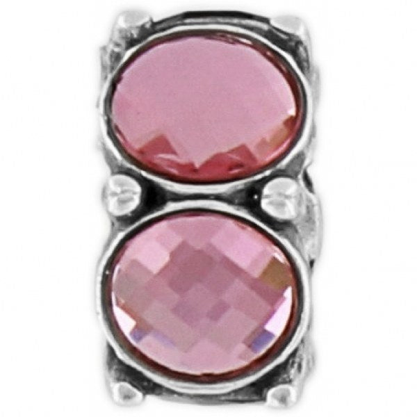 SILVER/PINK ROUNDABOUT BEAD