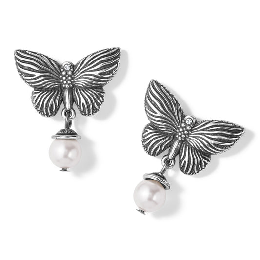 Bloom Butterfly Pear Post Drop Earrings