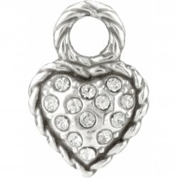 SIL/STN MINI HEART CHARM