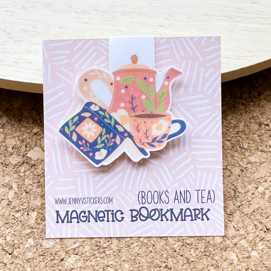 Magnetic Bookmark | Books & Tea