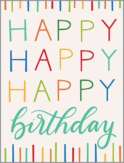 Birthday Greeting Card - Simply Happy