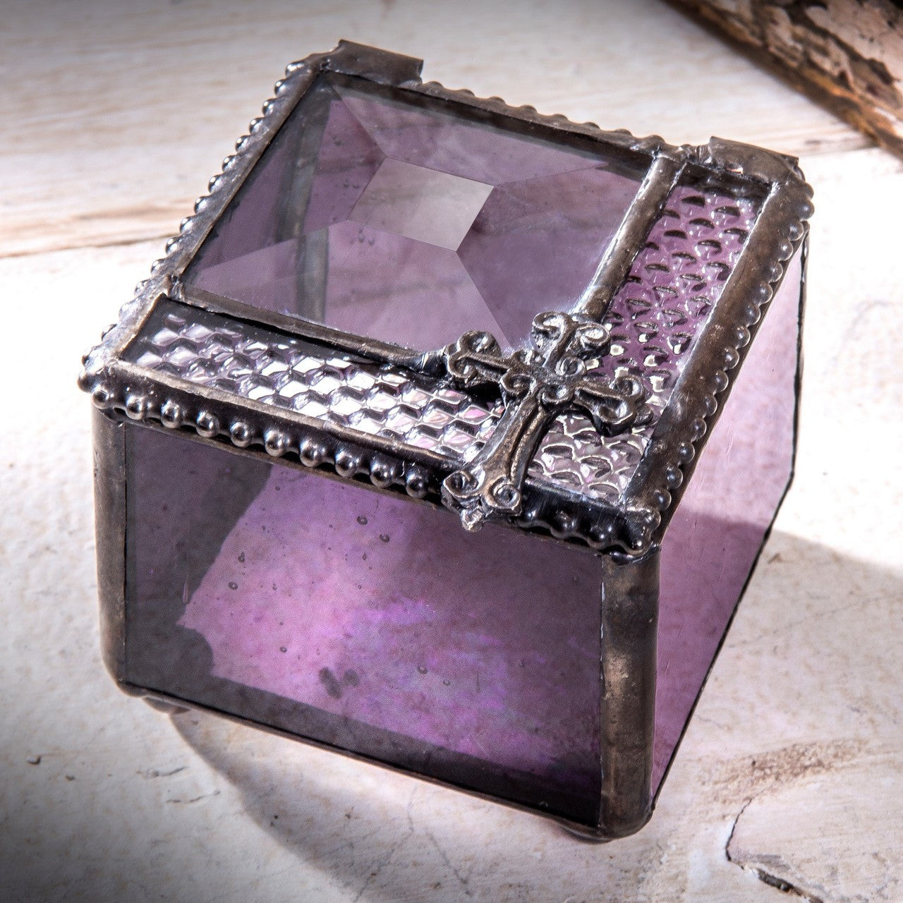 Purple-Cross Keepsake Box