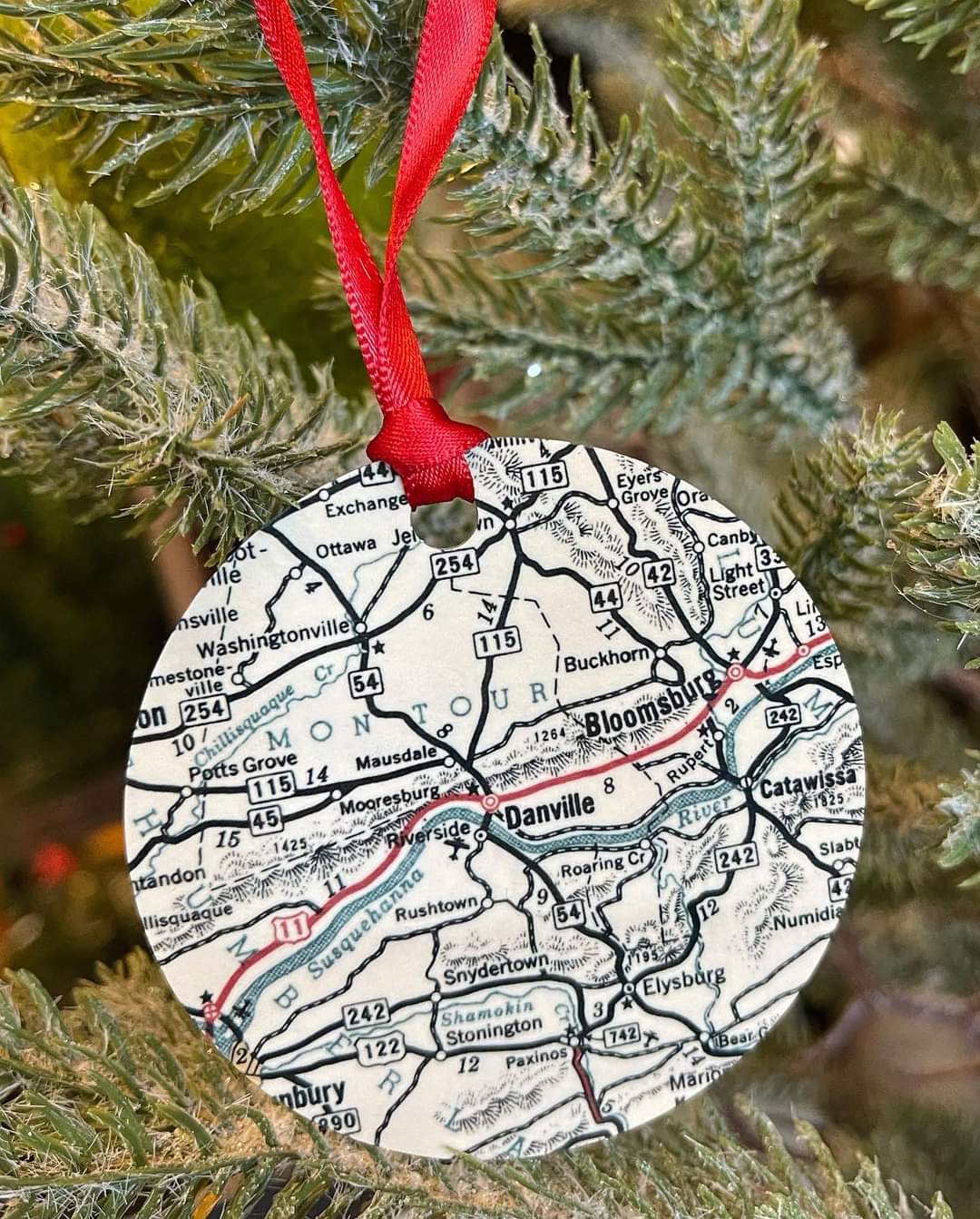 Danville Map Ornament