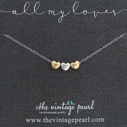 All My Loves Necklace: 3 Hearts