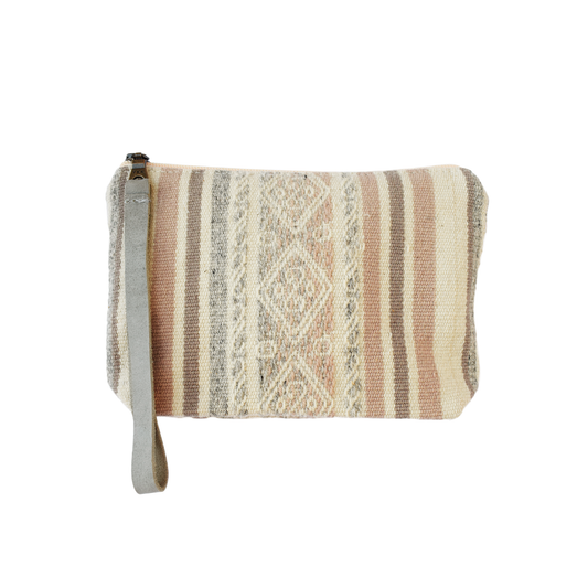 Makeup Pouch in Bolivian Wool | Sandstone