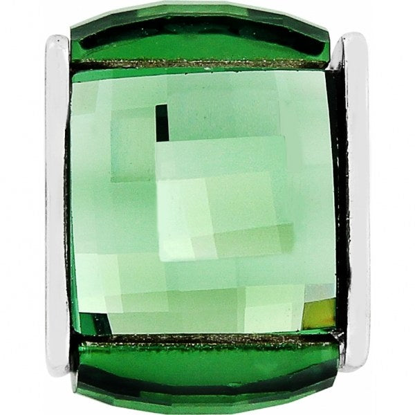 SIl/Grn ICe Cube Bead