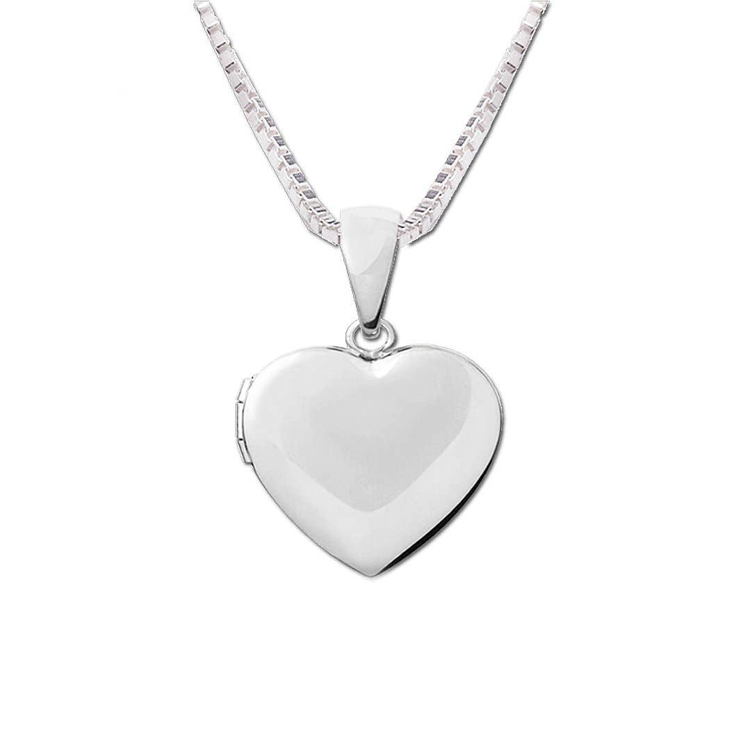 Sterling Silver Girls Heart Locket Kids Necklace