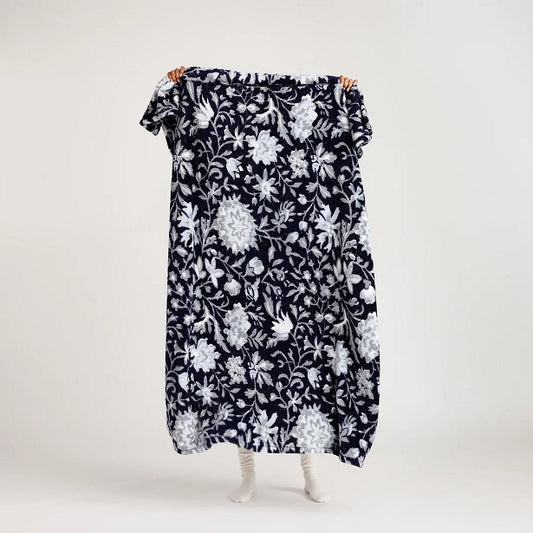 Plush Shimmer Throw Blanket | Frosted Lace Navy
