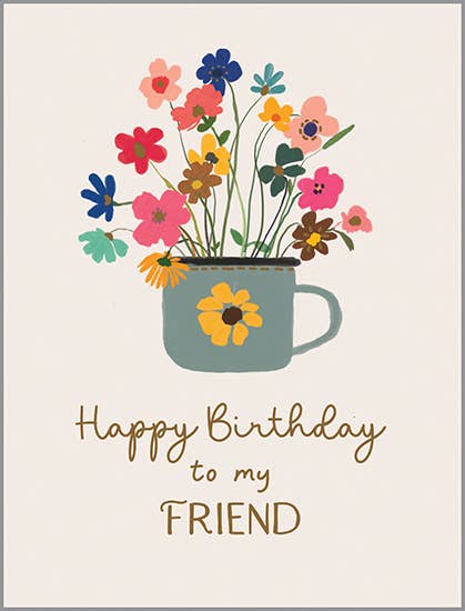 Birthday Greeting Card | Cup of Flowers