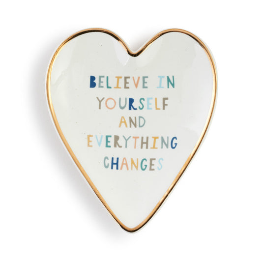 Believe In Yourself Art Heart Trinket Dish