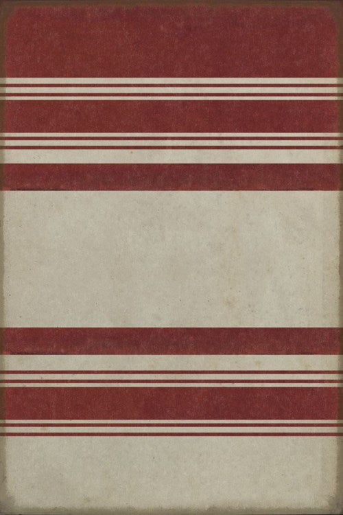 Vintage Vinyl Floorcloth | Red & White Stripes | 20x30